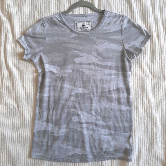 Reflex Camouflage Crew Neck Gray Casual Medium Cotton Blend Tee - Picture 1 of 8